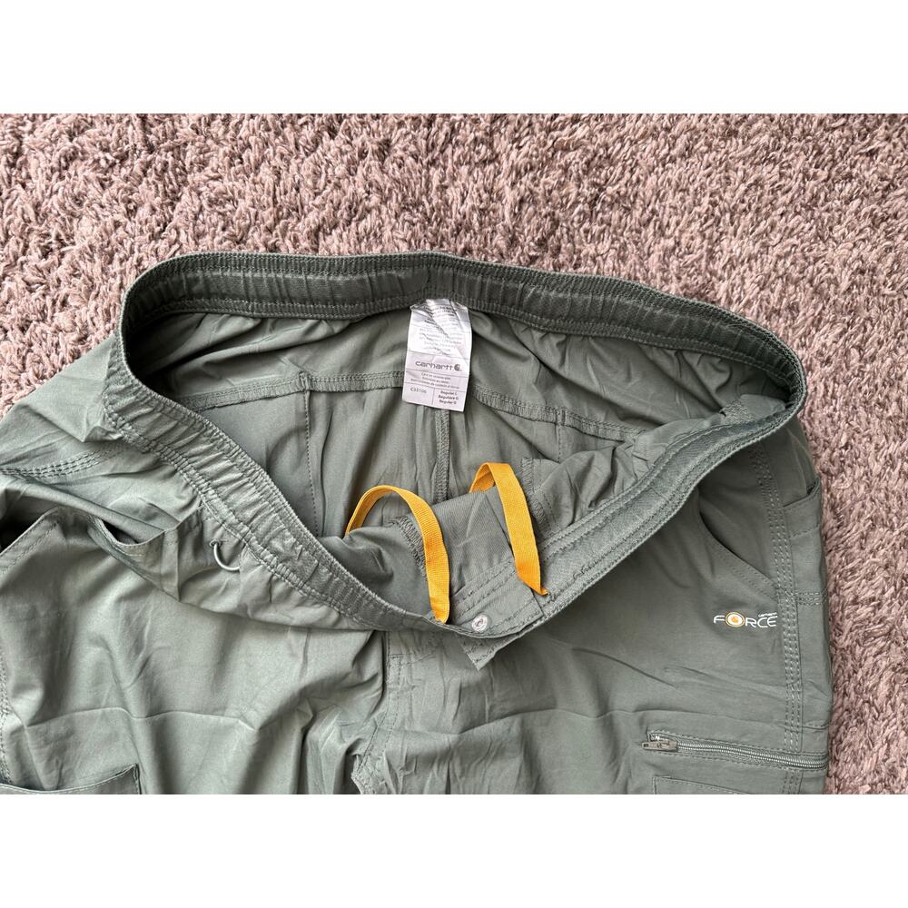 Carhartt Force Mens Athletic Cargo Pants Size Large Green Drawstring Travel - Picture 6 of 9